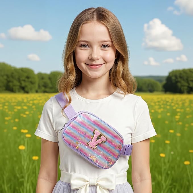 Bag Belt Bag，Graduation Gifts for Teen Girls Kids - Birthday Gifts for Girls,Friendship Gifts for Women,Friend Birthday Gifts for Women Cute Trendy Stuff. Purple-T