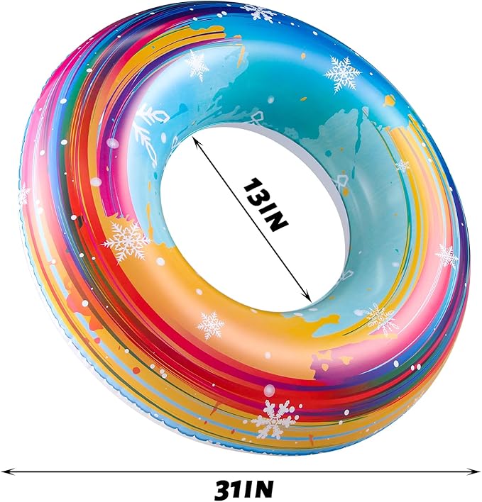 Parentswell 6PCS Big Pool Floats Tubes: Inflatable Pool Floats Swimming Rings with Beach Balls - Brightly Colored Pool Floaties Party Toys, Pool Toys for Kids Adults