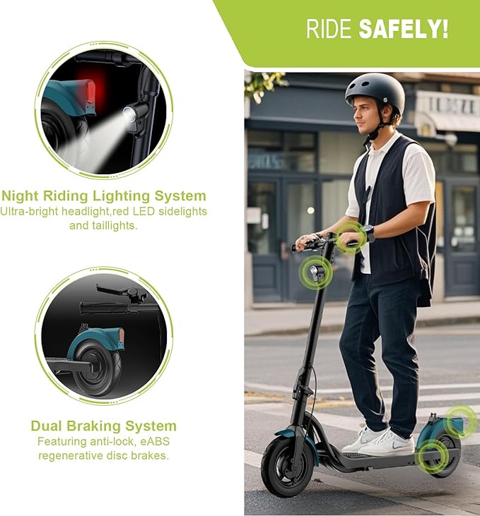 Electric Scooter Adults, Foldable E Scooter for Adults,500W Motor, 19 Mph, 21 Miles, 10" Tires Heavy Duty E-Scooter