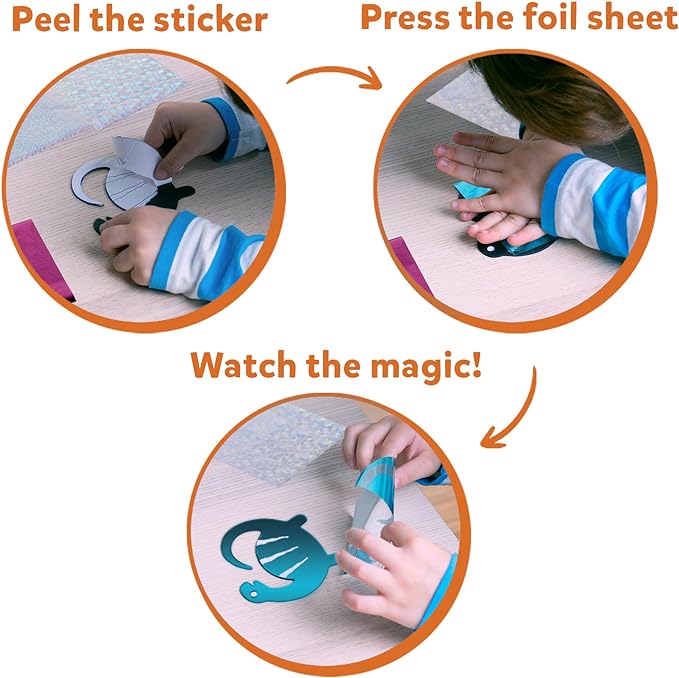 Skillmatics Foil Fun - Dinosaurs, No Mess Art for Kids, Craft Kits & Supplies, DIY Creative Activity, Travel Toys, Gifts for Boys & Girls Ages 4, 5, 6, 7, 8, 9