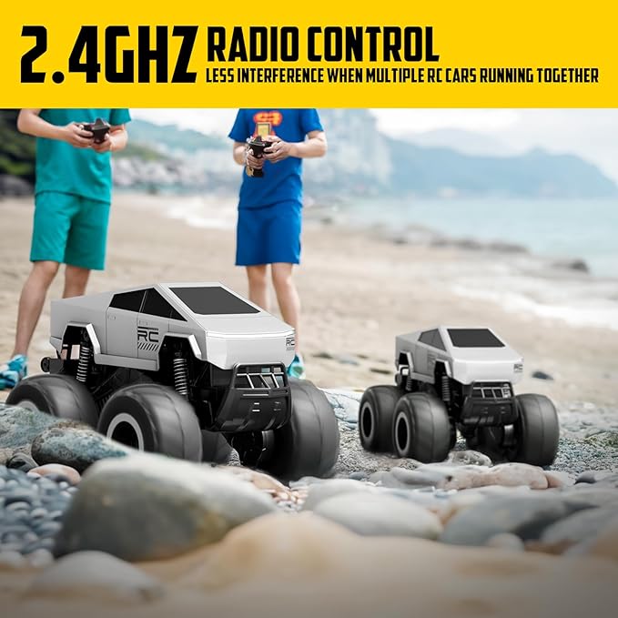 STEMTRON Amphibious Remote Control Car Toys for Boys 2.4 GHz 1:16 All Terrain Off-Road RC Car Waterproof RC Truck Pool Toys Gifts for Kids
