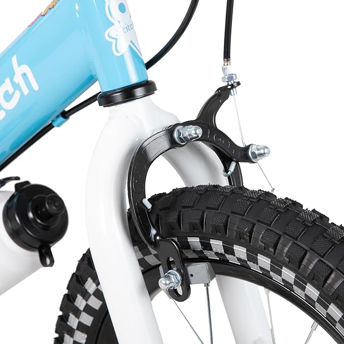 JOYSTAR Kids Bike for 2-7 Years Girls Boys w/o Dual Handbrake 12 14 16 Inch Princess Girls Bike with Training Wheels Doll Seat Streamers Boys Bikes with Flag & Water Bottle, Kids' Bicycle