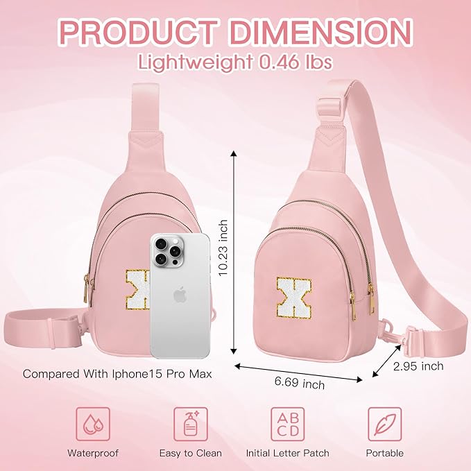 Birthday Gifts for 7 8 9 10 11 12 13 Year Old Girls Small Initial Sling Bag Cross Body Bag Fanny Pack for Girls