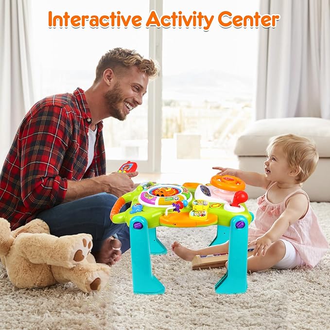 3-in-1 Baby Walker for Boy Girls Sit to Stand Toy Activity Center Drawing Board Infant Toys for 1 Year Old Birthday Gifts 9 12 18 Months 2 3 Year Old Kid Toddler Push Toy Musical Sound Light Effect