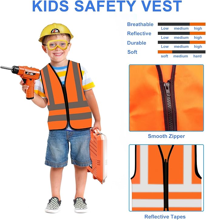 Kids Tool Bench -Toy Workbench with Electric Drill Toy Tool Accessories and Construction Vest 91pcs Toddler Tool Bench,Pretend Play Learning Toy Tool Bench for Kids Ages 3-5,4-8