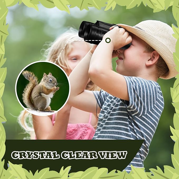 Libima 24 Pcs Binoculars for Kids Educational Compact Kids Binoculars with Neck String Toddler Telescope for Boys Girls Learning Bird Watching Camping Hiking Travel Safaris Birthday Gifts(Black)