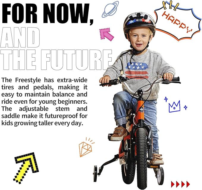 RoyalBaby Kids Bike Freestyle Classic & EZ Balance Pedal Switchable Bicycle, 12 14 16 18 Inch, 3-10 Years Toddler to Big Kids