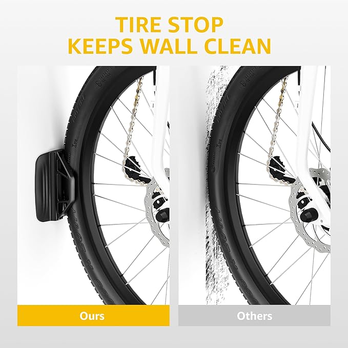 monTEK Swivel Bike Wall Mount, Bike Hangers for Garage, Space-Saving Vertical Bike Rack, Sturdy Bike Storage Rack Holds Up to 66lbs, Easy to Install, Black