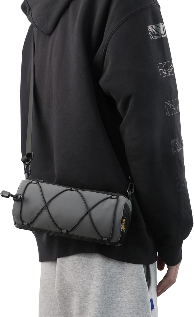 Rhinowalk Bike Handlebar Bag, Bicycle Front Bag Frame Storage Roll Bag Mountain Road Bikes Commuter Shoulder Bag Professional Cycling Accessories