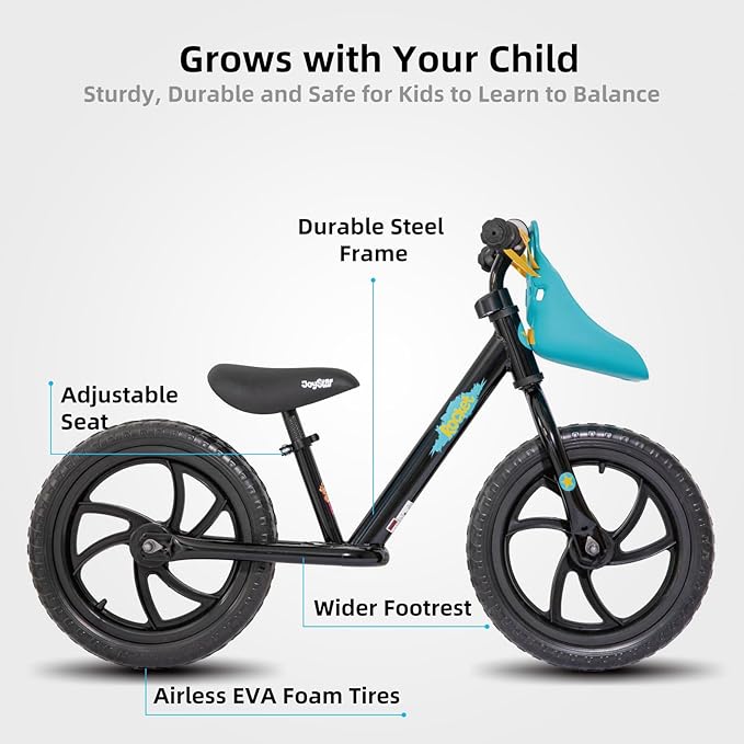 JOYSTAR 12/14 Inch Kids Balance Bike for 18months-5 Years Old Boys Girls, Lightweight Toddler Balance Bikes with Footrest and Handlebar Basket or Doll Seat