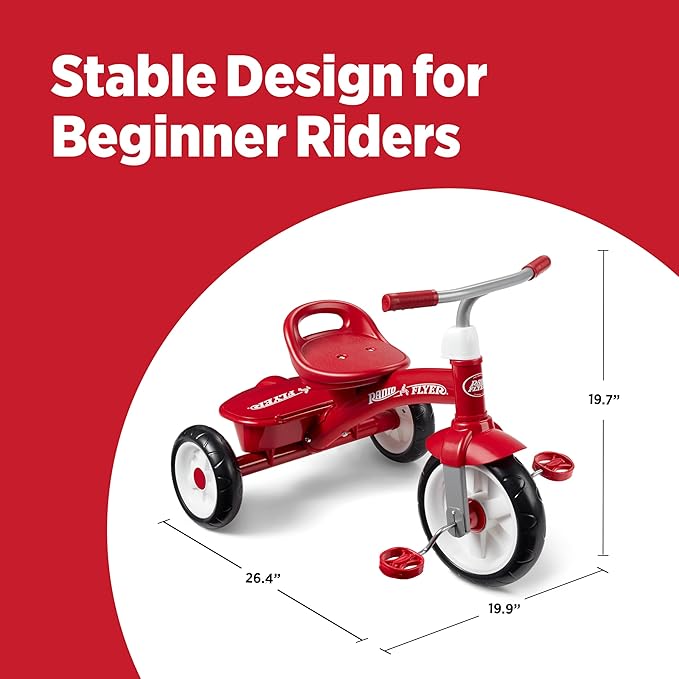 Toddler Bike, Toddler Toys, Kids Toys, Kids Bike, Tricycles for 3-5 Year Olds, Radio Flyer Red Rider Trike for Ages 2.5-5 (Amazon Exclusive)
