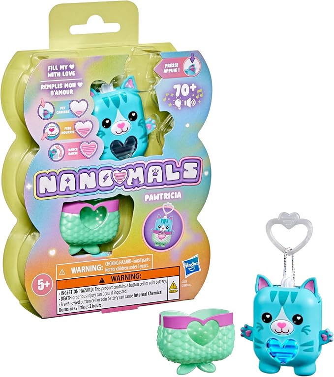 Pawtricia The Blue Kitty, Electronic Pet Cat, 70+ Responses, Interactive Fidget Toys for Girls & Boys, Kids Christmas Stocking Stuffer Gifts, Ages 5+