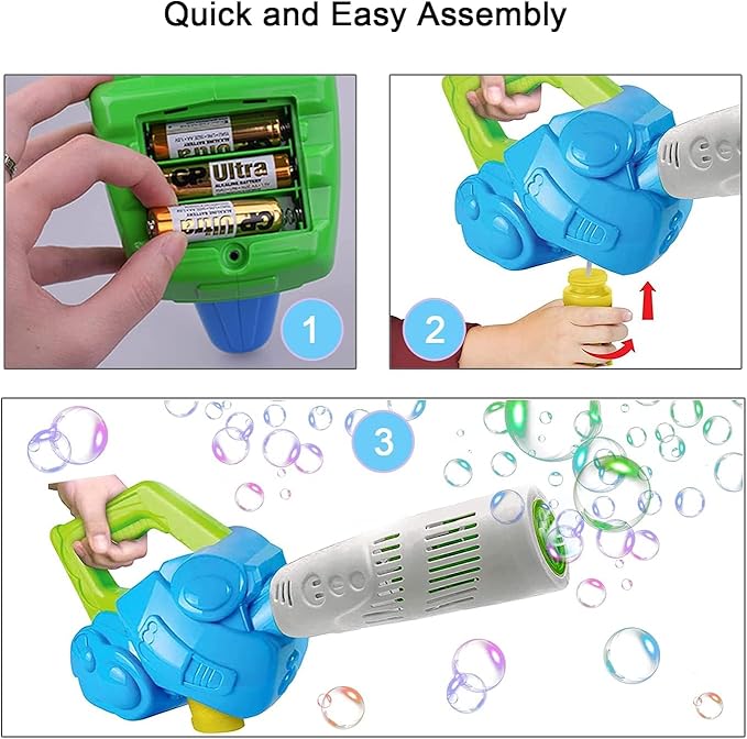 ArtCreativity Bubble Leaf Blower with 3 Refill Solutions, Bubble Toys for Toddlers 1-3, Birthday Gift Toys, Fun Outdoor Bubble Machine for Kids, Summer Outdoor Activities for Kids Ages 3-5