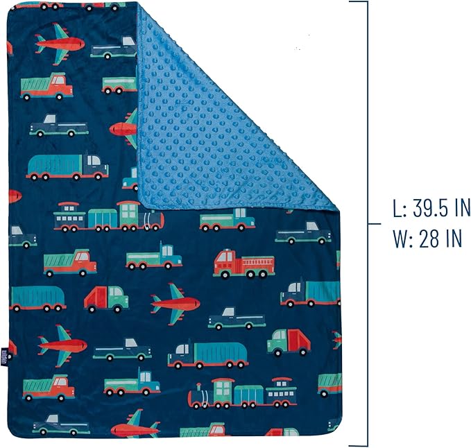 Wildkin Plush Baby Blanket – Soft & Cozy Comfort, Ideal for Toddlers, Travel & Daycare - Transportation