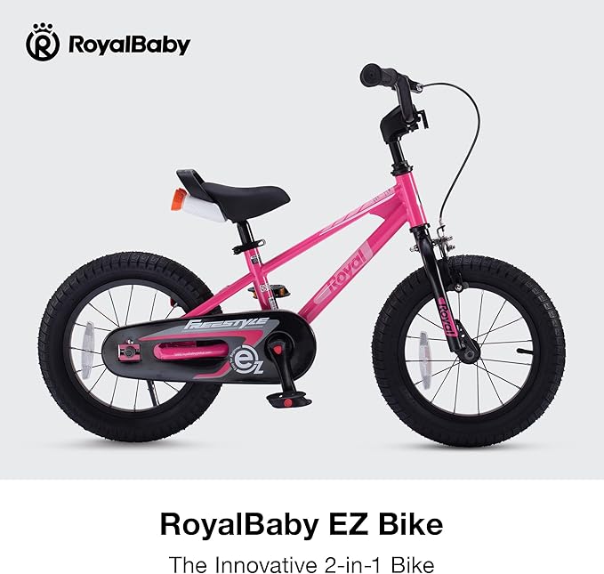 RoyalBaby Kids Bike EZ Freestyle Training Free Balance to Pedal Easy Learning Bicycle, 12-18 Inch for Toddlers to Big Kids