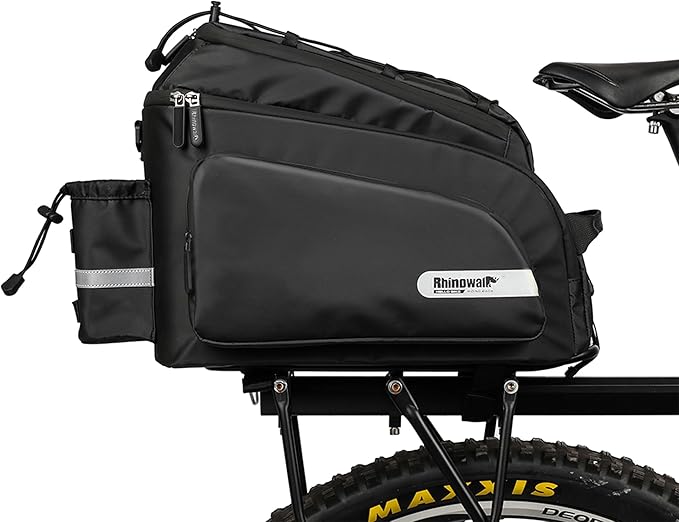 Bike Trunk Bag Bike Pannier Bag Bike Rear Seat Bag 17L Waterproof Bicycle Cargo Rack Saddle Bag Commuter Bag Shoulder Bag Laptop Pannier Rack Bicycle Bag