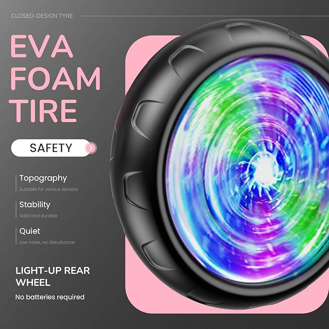 Umatoll Tricycle for Toddlers 2-5 Year Old, Ajustable Toddler Bike Outdoor Toys, Birthday Gift for Girl Age 2-4, Trike with Light up Wheels