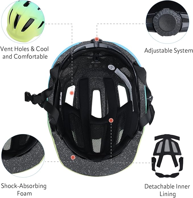 Adjustable Toddler Helmet, Kids Bike Helmets for Boys Girls 3-5/4-6/5-8 Years, Protective Gear Set for Bicycling/Skateboarding/Rollerblading/Scootering