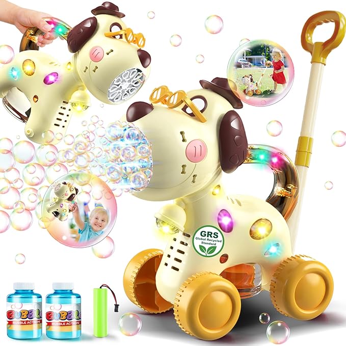 Nicmore Automatic Bubble Machine for Toddlers: Portable Dog Bubble Maker Blower Toys for 3 4 5 6 Year Old Boy Girl Kids Outdoor Toys for Easter Party Birthday
