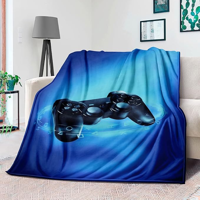 lirs Bedding Gaming Throw Blanket 60" x 50’’ Super Soft, Fleece, Gamer Gift for Couch Sofa for for Kids Boys Teens Video Game (MT-A04, 60’’x50)