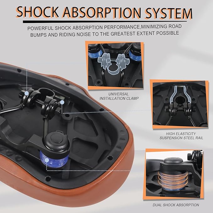 BUCKLOS New Noseless Bike Seat for Comfort Men&Women Extra Wide Bicycle Seat Cushion Oversized Comfortabele Foam Padded Bike Saddle for Peloton Exercise Bike Ebike Cruiser Bikes