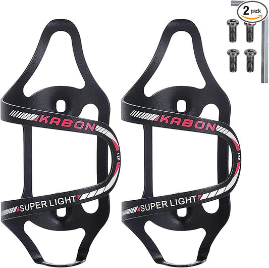 KABON Bike Water Bottle Holder, Lightweight Bicycle Alloy Aluminum Side Load Water Bottle Cage Brackets for Road Mountain Bike -2pcs