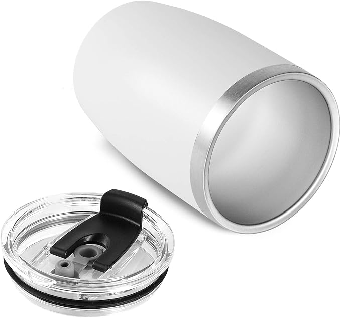 VEGOND Stainless Steel 12 oz Tumblers bulk Vacuum Insulated Double Wall Travel Tumbler with Lid and Straw Reusable Tumbler,White 12 pack