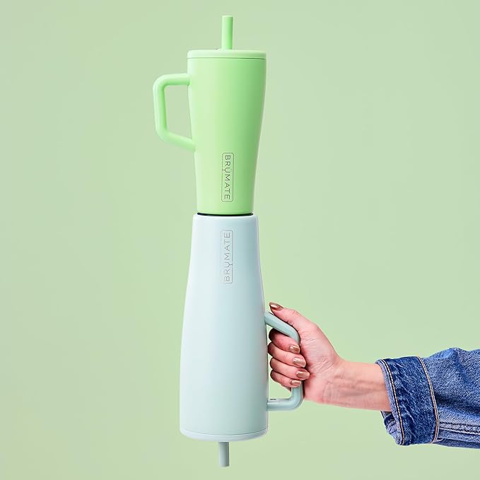 BrüMate Era 20 oz Tumbler with Handle and Straw | 100% Leakproof Insulated Tumbler with Lid and Straw | Made of Stainless Steel | Cup Holder Friendly Base | 20oz (Lilac Dusk)