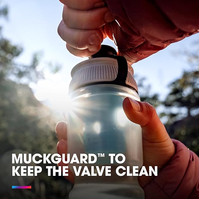 HydraPak Breakaway+ Filter Water Bottle (20oz or 30oz) - Hike & Bike Squeeze Water Bottle, Fits Backpacks & Bike Cages - Clear