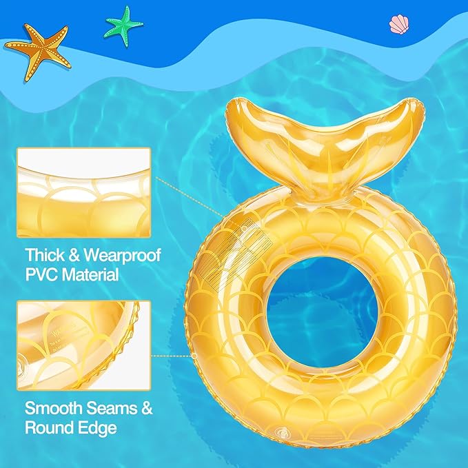 MoKo Inflatable Swimming Ring, Cute Pool Float Tube Decorations Swim Tubes Outdoor Pool Beach Water Floats Party Supplies Floaties