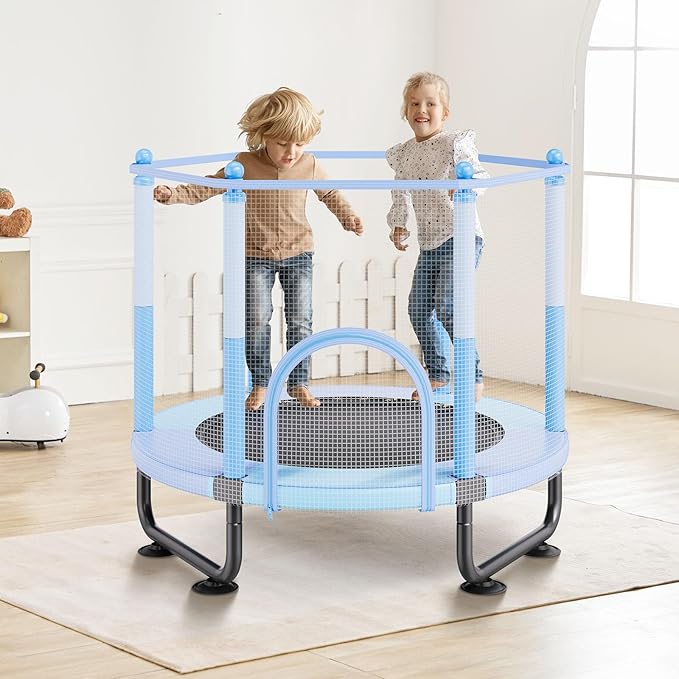 VEVOR 5FT Trampoline 50"/55"/56 * 35" for Indoor/Outdoor use for Toddlers, Foldable Mini Baby with Foam Handle, Recreational Birthday Gift