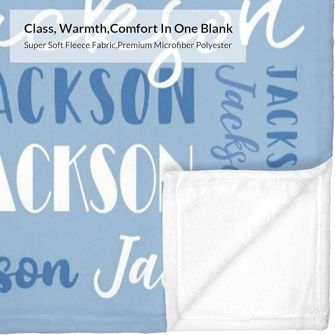 Name Blanket Personalized Blanket for Adult Kids Flannel Customize Throw Blanket Custom (Color 02, 60 x 80 Inches)