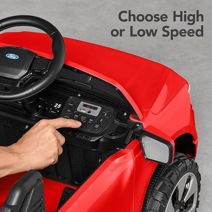 Best Choice Products Licensed Ford F-150 Lightning Truck Kids 12V Electric Ride On Car Toy w/ 66lb Weight Capacity, Parent Control, Bluetooth - Red