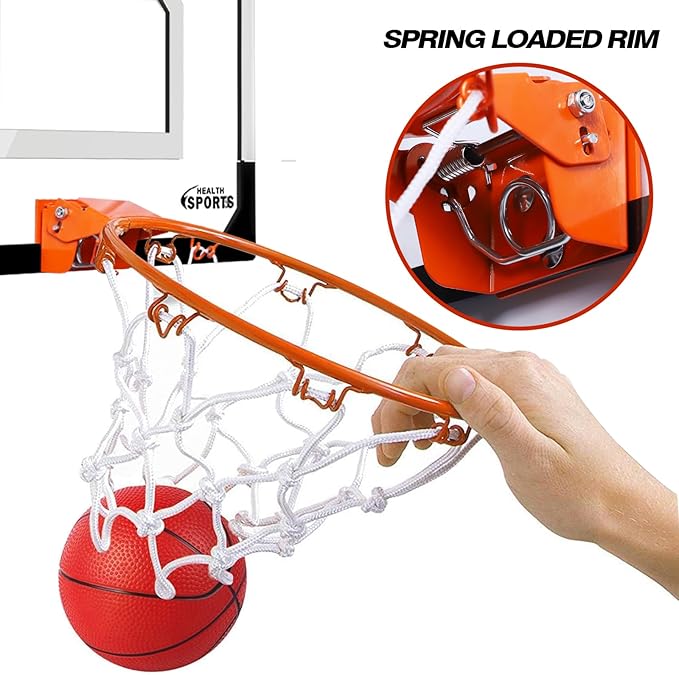 AOKESI Indoor Mini Basketball Hoop Set for Kids - 17" x 12.5" Door Hoops Room&Wall Mounted with Complete Accessories Game Toys Balls Gifts Boys Teens
