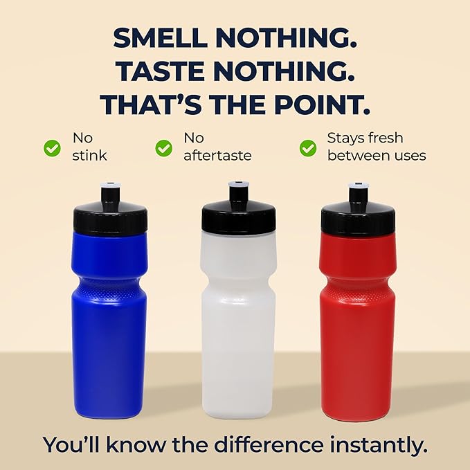 Rolling Sands USA Made Reusable 24 oz Sports Water Bottles, 3 Pack, BPA-Free, Easy Open Pull-Top, Fits Most Bike Cages, Dishwasher Safe, Lightweight - for Kids to Adults, Red