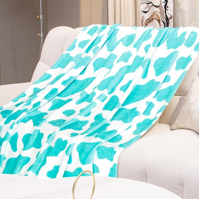 Blue Fleece Throw Blanket for Couch & Bed - Lightweight Soft Blankets for Women Fuzzy Plush Bedding, Sky Blue Gifts Room Decor for Teen Girls