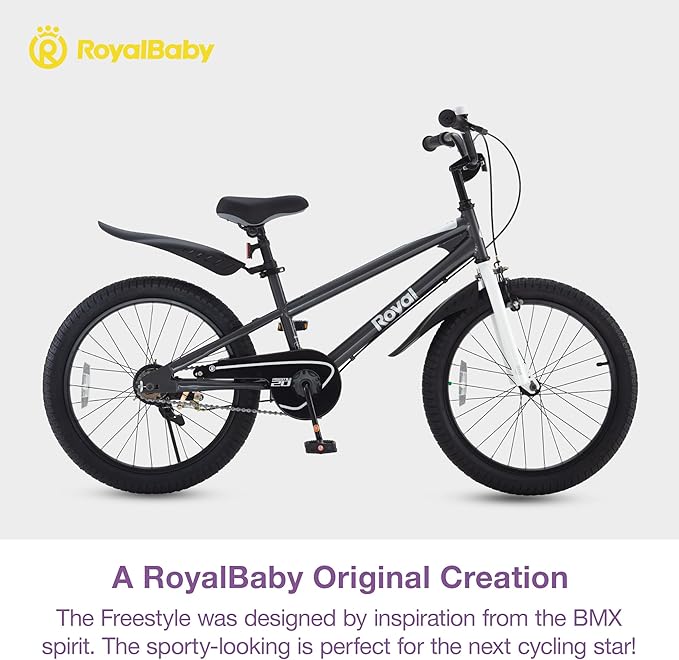 RoyalBaby Kids Bike EZ Balance to Pedal Dual Handbrake Toddlers Boys Girls Bicycle 12-20 Inch for Age 3-10 Years