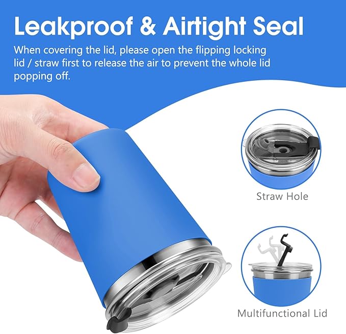 Stainless Steel Kids Cups with Lids and Straws Leakproof, 5 Pack 12oz Spill Proof Cup for Kids Unbreakable Sippy Cup with Straws for School, Outdoor