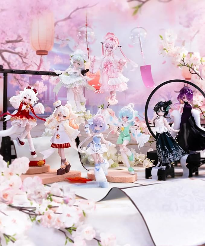 CALEMBOU BJD Blind Box, 1/8 Bonnie Fortune Small Sign Spirit Series 20cm Ball Jointed Doll, Cute Dress Up Doll with Joints, Collection Action Figure for Birthday Christmas