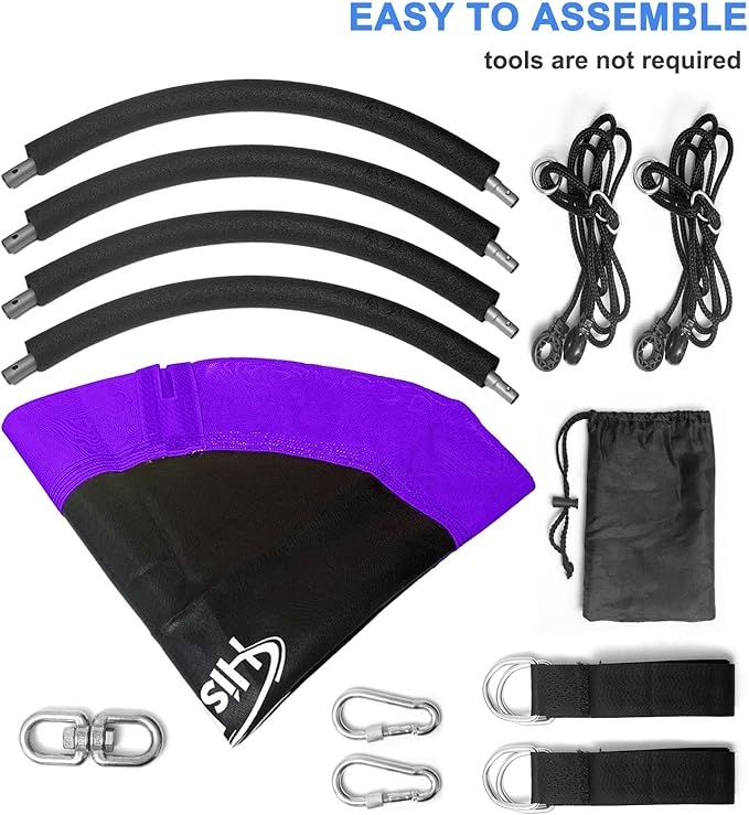 43 inch Saucer Tree Swing for Kids,Flying Round Swing Heavy Duty, Waterproof and All-Weather Resistant Textilene,Swivel,Adjustable Strong Ropes,Easy to Install,Outdoor Playground Backyard