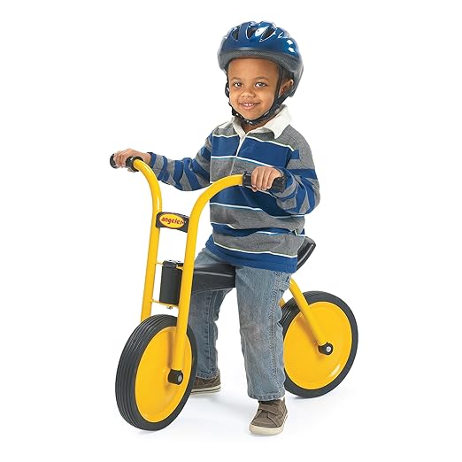 MYRIDER Toddler Trike, Kids Tricycle for Preschool, Daycare, Playground Kids Tricycles, Rubber Tires, Yellow/Black, 12" Balance Bike