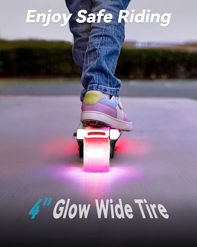 Gyroor Kids Electric Scooter with LED Lights – 2-Level Adjustable Handlebar, 5 MPH Safe Speed, Foot Sensor Start, Rear Brake, 2-Hour Charge, 121 lbs Max Load, for Boys & Girls Ages 6-12