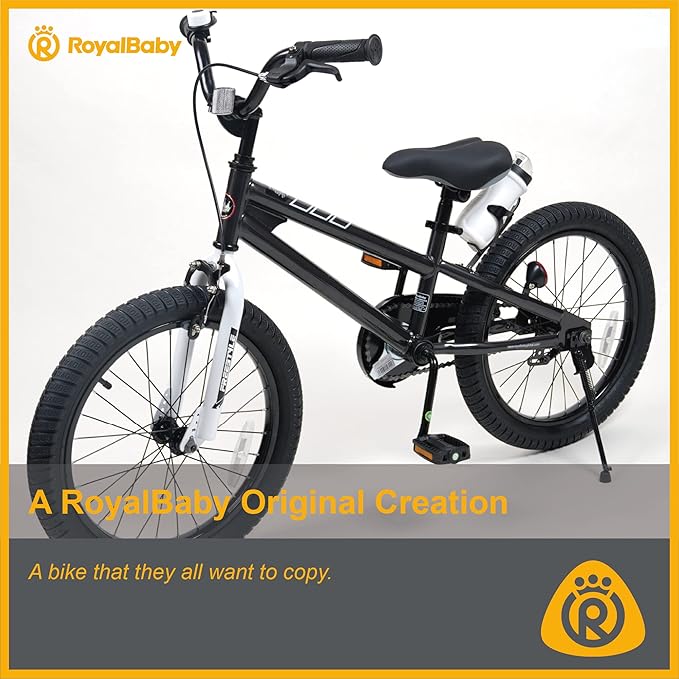 RoyalBaby Kids Bike EZ Freestyle Training Free Balance to Pedal Easy Learning Bicycle, 12-18 Inch for Toddlers to Big Kids