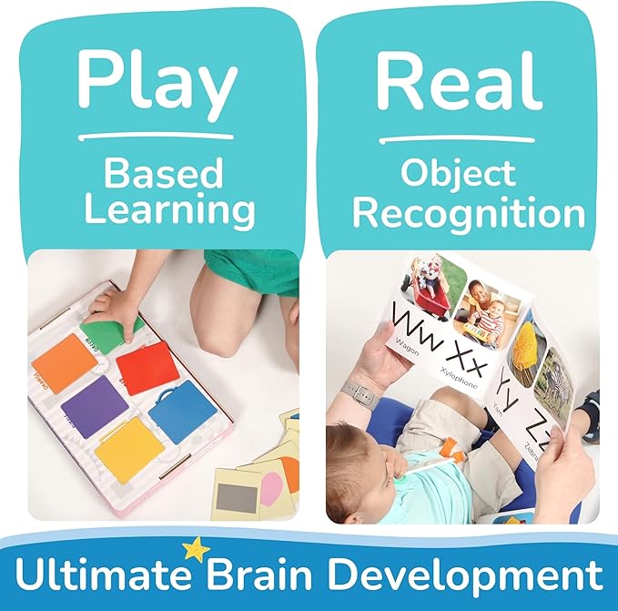 Preschool Montessori Learning Kit With Busy Book For Toddlers 1-3- Baby Flash Cards - Quiet Activity Books - Puzzles Ages 2-4 - Flashcards 3-5 Years - 1 Year Old Boy Gifts -1st Birthday Toys For Girls