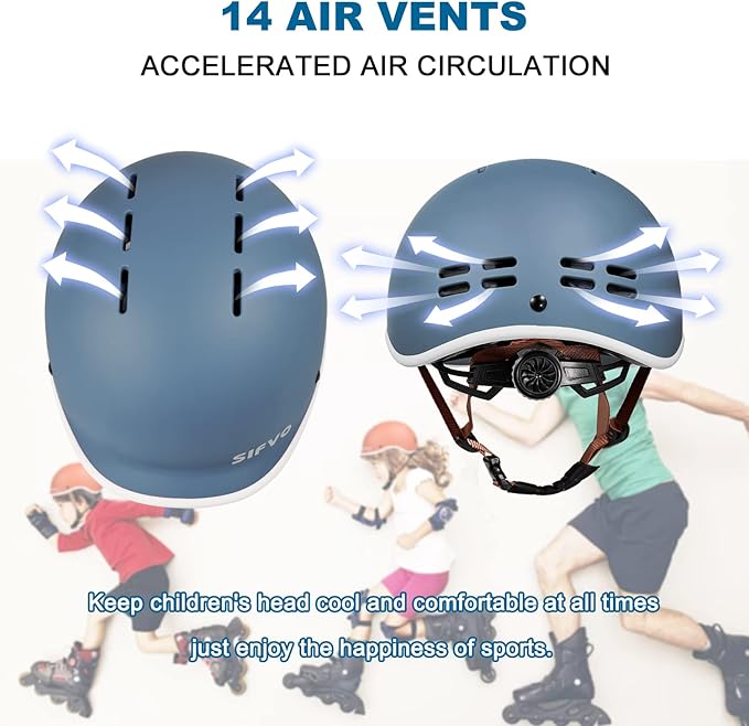 Kids Helmet, SIFVO Kids Bike Helmet Skateboard Helmet Scooter Helmet All-Round Protection Boys Girls Bike Helmet Kids to Youth Extended Visor Adjustable & Durable 51-55cm