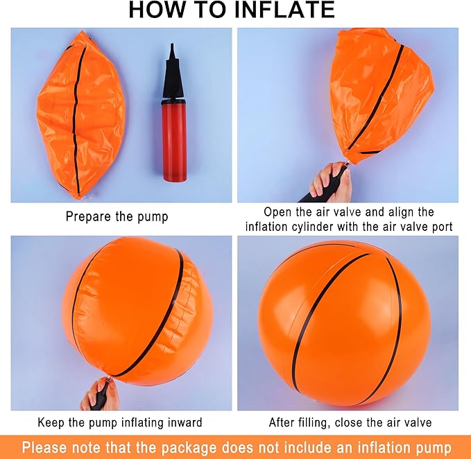 durony 12 Pieces Basketball Beach Ball 11 Inch Inflatable Basketball Bouncing Sports Ball Bouncy Toy Favors for Basketball Birthday Party Summer Beach Pool Games Decorations