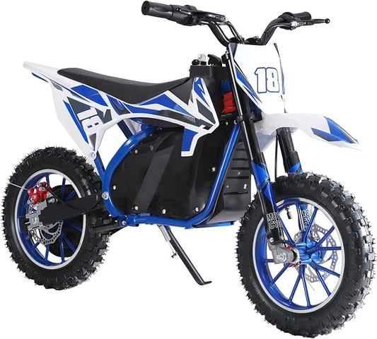 Electric Dirt Bike for Kids Teens Adults, 350W Mid-Drive Motor and 15.5MPH Electric Motorcycle with 36V/7.5AH Battery Ebike, Full Suspensions Mountain Off-Road E Bike, Hydraulic Brakes