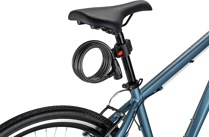 Schwinn Bike Cable Lock with Keys, 6 ft x 10 mm, Black, Braided Steel, Durable Vinyl Cover, Carrying Bracket for Storage and Transport, Anti Theft Protection, Bike Lock Cable for Security