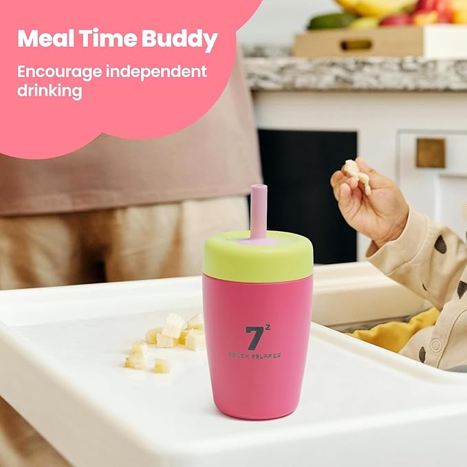 12oz Kids Tumbler Spill Resistant with Lid & Silicone Straw, Insulated Stainless Steel Sippy Cups, BPA-Free Straw Tumbler, Kids Water Bottle Dishwasher Safe, BPA-FREE