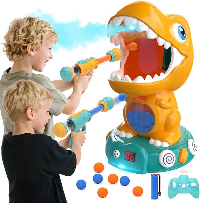EagleStone Remote Control Dinosaur Shooting Toys for Kids 3-5 5-7 8-12, Electronic Dino Shooting Target Game with Spay, Auto Scoring, Light &Roar, 3 4 5 6 7 Year Old Boy Birthday Gift Party Favor
